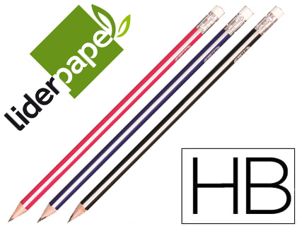 LIDERPAPEL - LAPIZ DE GRAFITO CON GOMA TRIANGULAR (Ref.LL02)