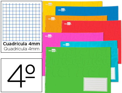 LIDERPAPEL - LIBRETA ESCOLAR 32H A-5 APAISADO CUADRO 4 MM CON MARGEN (Ref.LB53)