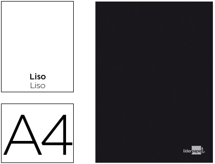 LIDERPAPEL - LIBRETA TAPA NEGRA A4 80 HOJAS 60G/M2 LISO SIN MARGEN (Ref.LA15)