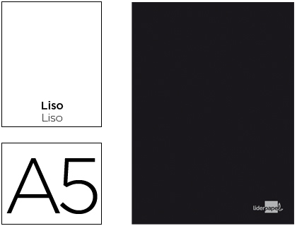 LIDERPAPEL - LIBRETA TAPA NEGRA A5 80 HOJAS 60G/M2 LISO SIN MARGEN (Ref.LA18)