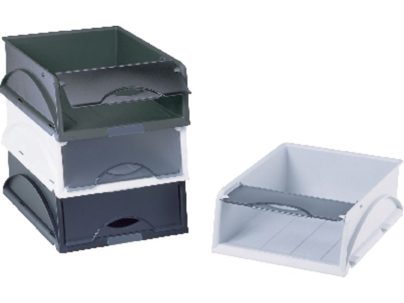 LEITZ - Bandeja de Sobremesa Sorty A4 285X385X125 Negra Poliestireno Tapa frontal (Ref.52310095)