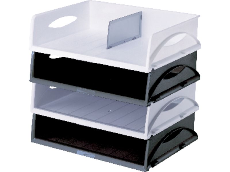 LEITZ - Bandeja de Sobremesa Jumbo 490X385X125 Azul Poliestireno Separador interior (Ref.52320035)