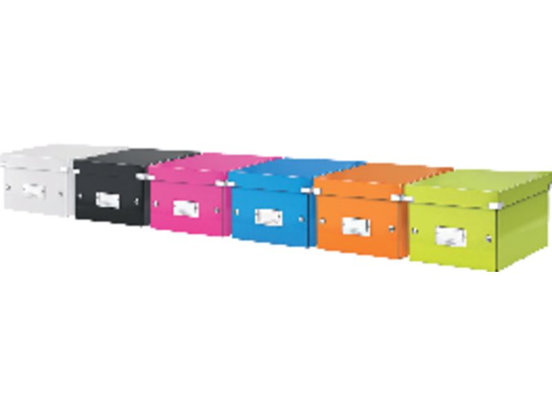 LEITZ - Caja almacenamiento Click&amp;Store A4 Asas+tarjetero Cartón plastificado (Ref.60440001)