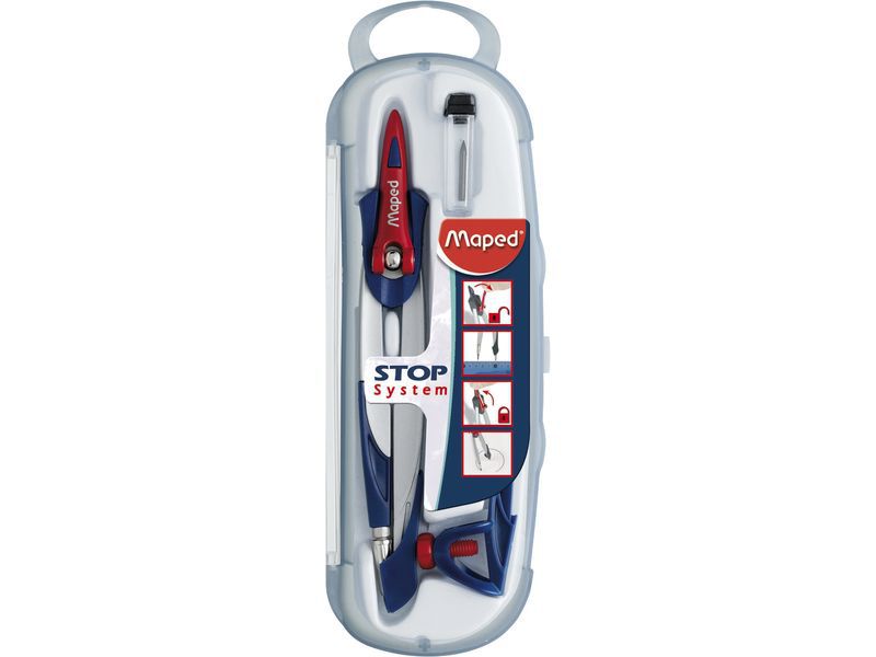 MAPED - Compases Stop System 140 mm Minas 2mm Bloqueo brazos Protector punta (Ref.196100)