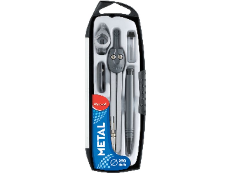 MAPED - Compas Estuche 5 piezas Abrazadera universal Portaminas Afilaminas (Ref.197513)