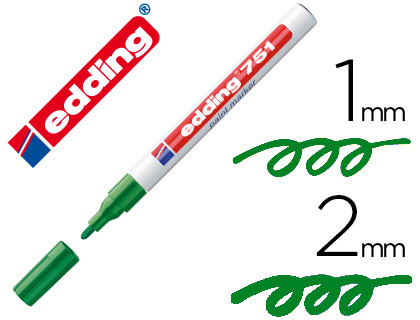 EDDING - ROTULADOR PUNTA FIBRA 751 VERDE PUNTA REDONDA 1-2 MM (Ref.10751-04)