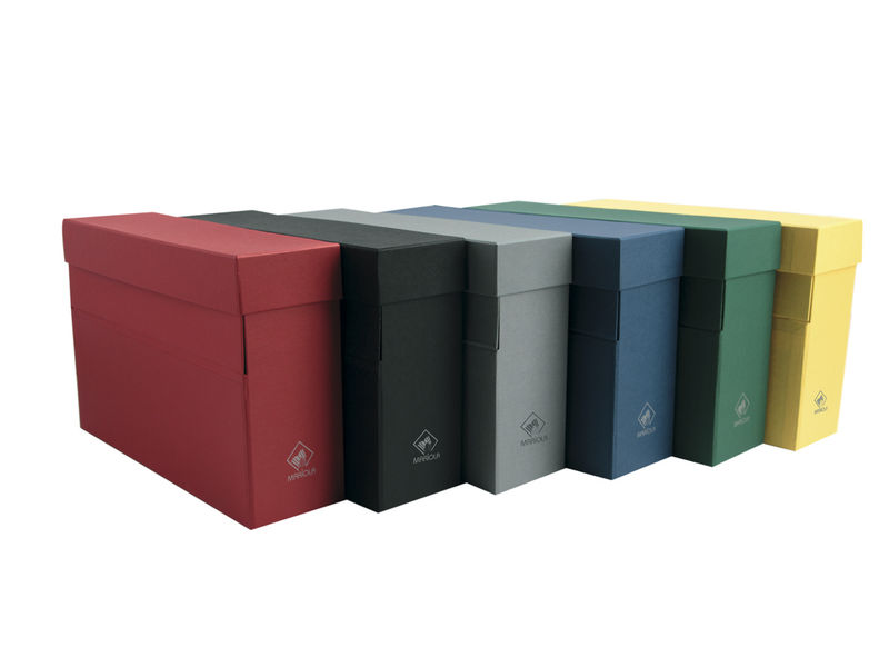 MARIOLA - Caja TRANSFERENCIA CARTÓN FORRADO EN GELTEX FOLIO DOBLE LOMO 390X255X110 MM VERDE (Ref.16895)