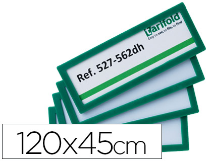 TARIFOLD - MARCO IDENTIFICACION ADHESIVO 120X45 MM VERDE PACK DE 4 UNIDADES (Ref.194865)