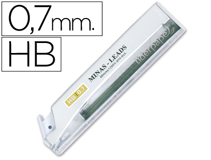 LIDERPAPEL - MINAS GRAFITO 0.7 MM HB TUBO DE 12 MINAS (Ref.MG02)