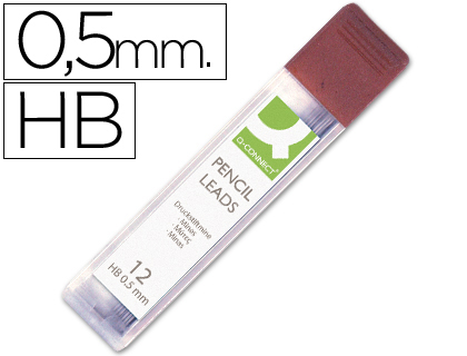 Q-CONNECT - MINAS GRAFITO 0.5 HB -ESTUCHE DE 12 MINAS (Ref.KF00235)