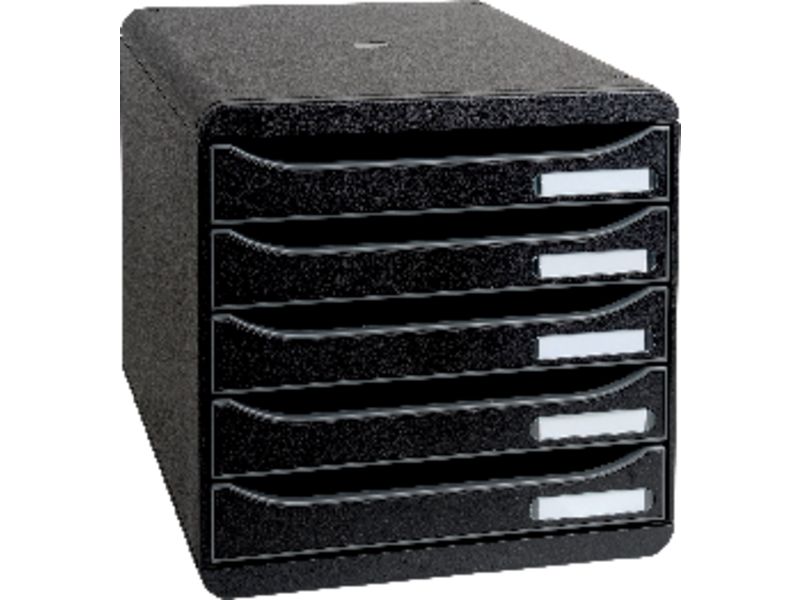 EXACOMPTA - Módulo Big Box Plus 5 cajones A4/folio 347x278x271mm Negro Abiertos (Ref.309714D)