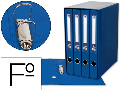 LIDERPAPEL - MODULO 4 ARCHIVADORES FOLIO 2 ANILLAS MIXTAS 25MM AZUL (Ref.MD41)