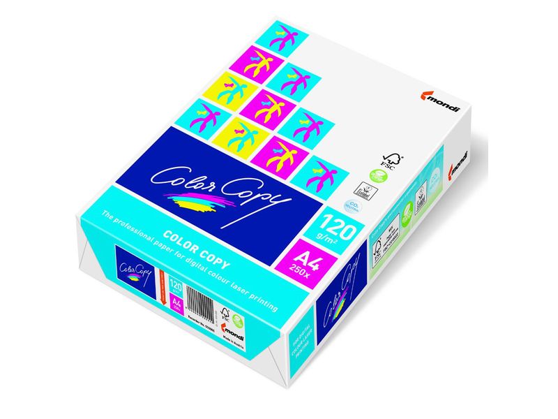 COLOR COPY - Papel impresión Laser Color 250h 120 g. A4 Satinado (Ref.CCA4120)