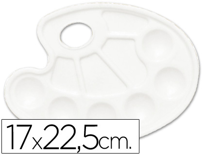 LIDERCOLOR - PALETA PLASTICA OVALADA 10 HUECOS DIESTROS TAMAÑO 17X22,5CM (Ref.A15418)
