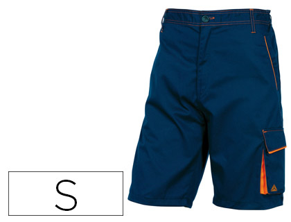 JATA - PANTALON DE TRABAJO DELTAPLUS BERMUDA CINTURA AJUSTABLE 5 BOLSILLOS COLOR AZUL NARANLLA S (Ref.M6BERBM-PT)