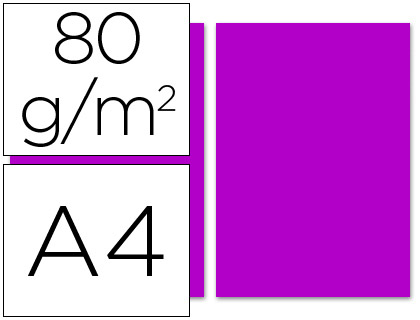 LIDERPAPEL - PAPEL COLOR A4 80G/M2 FUCSIA PAQUETE DE 100 (Ref.PC56)