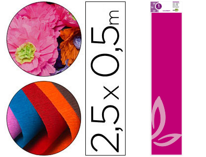 LIDERPAPEL - PAPEL CRESPON 50 CM X 2,5 M 34G/M2 ROSA FLUORESCENTE (Ref.CP38)