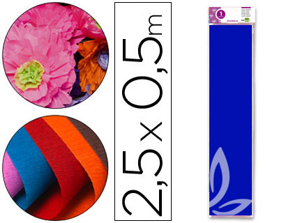 LIDERPAPEL - PAPEL CRESPON 50 CM X 2.5M 34G/M2 AZUL MARINO (Ref.CP12)