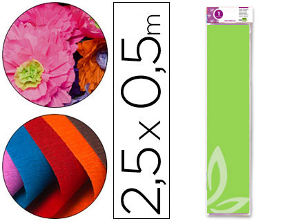 LIDERPAPEL - PAPEL CRESPON 50 CM X 2.5M 34G/M2 VERDE CLARO (Ref.CP13)