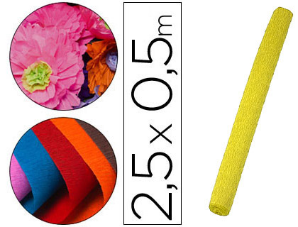 LIDERPAPEL - PAPEL CRESPON ROLLO DE 50 CM X 2,5 M 85G/M2 AMARILLO (Ref.CP31)