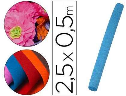 LIDERPAPEL - PAPEL CRESPON ROLLO DE 50 CM X 2,5 M 85G/M2 CELESTE (Ref.CP30)