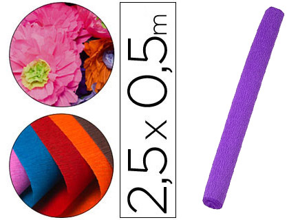 LIDERPAPEL - PAPEL CRESPON ROLLO DE 50 CM X 2,5 M 85G/M2 MORADO (Ref.CP34)