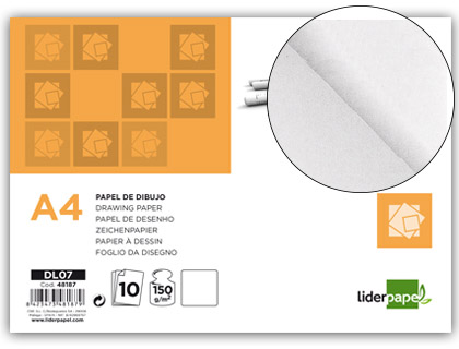 LIDERPAPEL - PAPEL DIBUJO 210X297MM 150G/M2 SIN RECUADROPACK DE 10 (Ref.DL07)