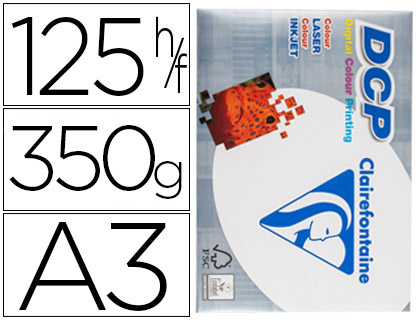 CLAIREFONTAINE - PAPEL FOTOCOPIADORA DIN A3 350 GRAMOS PAQUETE DE 125 HOJAS (Ref.3807C)