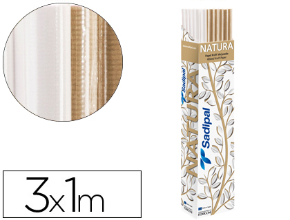PAPEL KRAFT ROLLO 3X1 MT EXPOSITOR NATURA CON 18 ROLLOS MARRONES +6 BLANCOS (Ref.11264)