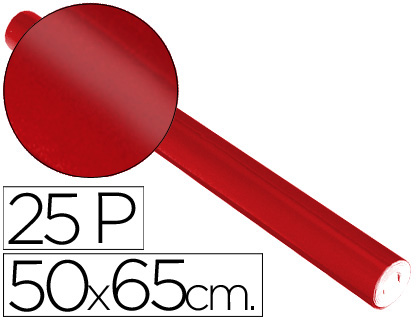 SADIPAL - PAPEL METALIZADO ROJO ROLLO 25 HOJAS TREPADO 50X65 CM (Ref.13001)