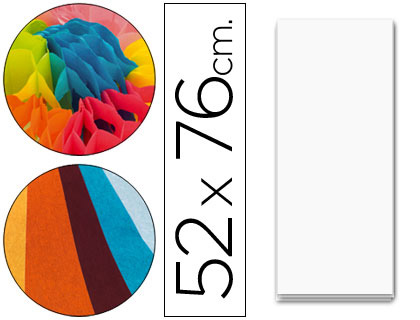 LIDERPAPEL - PAPEL SEDA 52X76 CM 18 GR BLANCO -PAQUETE DE 500 HOJAS (Ref.SE27)