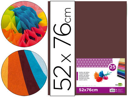 LIDERPAPEL - PAPEL SEDA MARRON 52X76 CM 18 GR -PAQUETE DE 25 HOJAS (Ref.SE16)