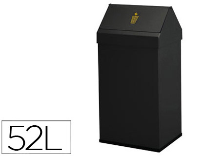 SIE - PAPELERA METALICA BASCULANTE GANCHOS INTERIORES ARO INFERIOR PVC ANCHO 32CM ALTO 65CM FONDO 25CM CAPACIDAD 52L (Ref.123-N)