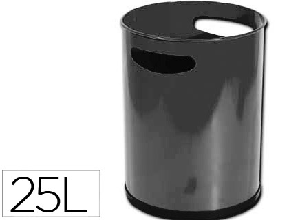 SIE - PAPELERA METALICA CON ASAS 111 NEGRA 30X25 CM (Ref.111-N)