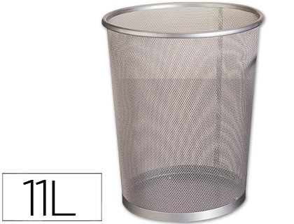 Q-CONNECT - PAPELERA METALICA GRIS REJILLA -205X210X150 MM (Ref.KF00848)