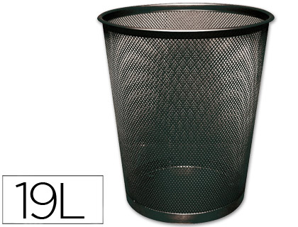 Q-CONNECT - PAPELERA METALICA NEGRA REJILLA 295X345MM (Ref.KF00871)