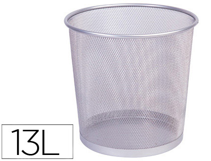 Q-CONNECT - PAPELERA METALICA PR-P PLATA -REJILLA -265X285MM (Ref.KF00850)