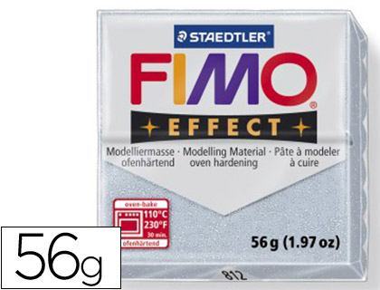 STAEDTLER - PASTA FIMO EFFECT 56 GR PURPURINA PLATA (Ref.8020-812)