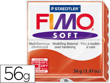 STAEDTLER - PASTA FIMO SOFT 56 GR COLOR ROJO INDIAN (Ref.8020-24)
