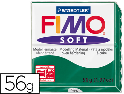 STAEDTLER - PASTA FIMO SOFT 56 GR COLOR VERDE ESMERALDA (Ref.8020-56)