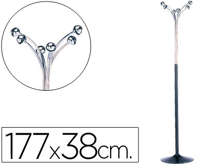 SIE - PERCHERO METALICO -6 COLGADORES NEGRO (Ref.600)