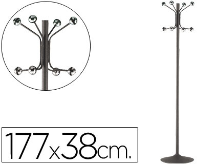 SIE - PERCHERO METALICO 606 GRIS -PIE -8 COLGADORES (Ref.606-G)