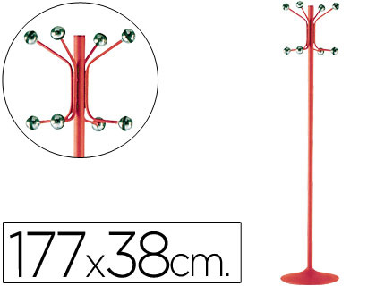 SIE - PERCHERO METALICO 606 ROJO -PIE -8 COLGADORES (Ref.606-R)
