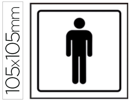 SYSSA - PICTOGRAMA SEÑAL DE ASEOS CABALLEROS EN PVC 105X105 MM (Ref.1505)