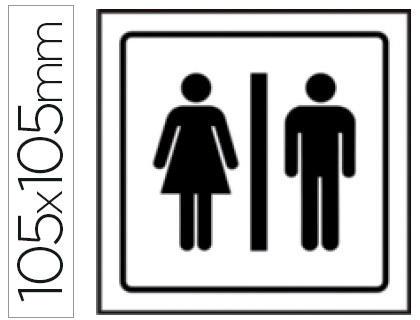 SYSSA - PICTOGRAMA SEÑAL DE ASEOS CABALLEROS-SEÑORAS EN PVC 105X105 MM (Ref.1510)