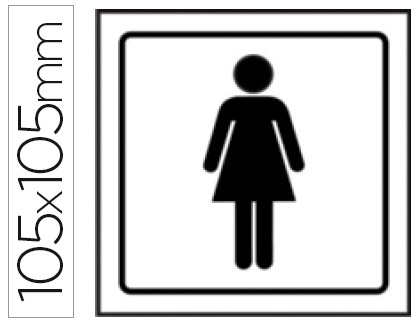 SYSSA - PICTOGRAMA SEÑAL DE ASEOS SEÑORAS EN PVC 105X105 MM (Ref.1500)