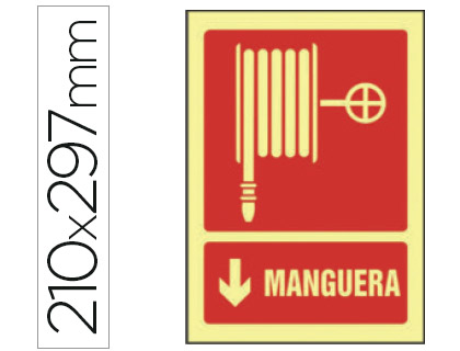 SYSSA - PICTOGRAMA SEÑAL DE MANGUERA EN PVC FOTOLUMINISCENTE 210X297 MM (Ref.6028F)