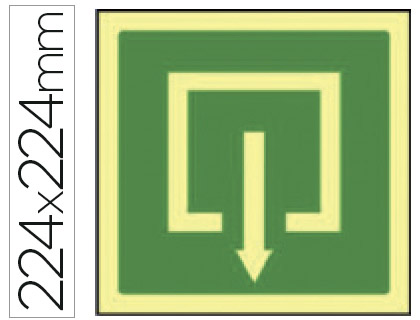 SYSSA - PICTOGRAMA SEÑAL DE SALIDA EN PVC FOTOLUMINISCENTE 224X224 MM (Ref.9000F)