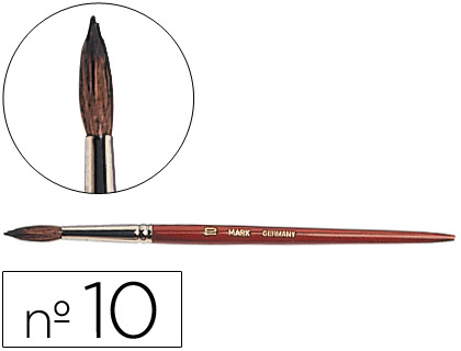 LIDERPAPEL - PINCELES ACUARELA Nº 10 -VIROLA CROMADA PELO ENGOMADO (Ref.PI10)