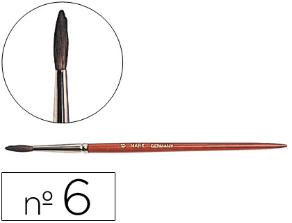 LIDERPAPEL - PINCELES ACUARELA Nº 6 -VIROLA CROMADA PELO ENGOMADO (Ref.PI06)